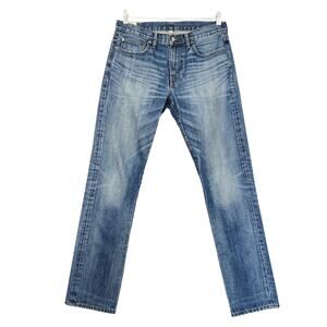 J Crew Mens 770 Straight Jeans Size 32X34 Blue Kaihara Japanese Fabric Denim